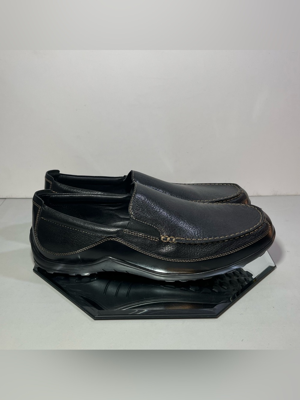 Men’s Cole Haan Tucker Venetian Leather Loafer Driving Moc Shoes, 13 Wide, Black